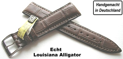 Echt Leder Uhrenarmband  Alligator Prägung  22mm  24mm 